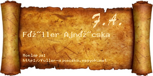 Füller Ajnácska névjegykártya