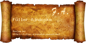 Füller Ajnácska névjegykártya