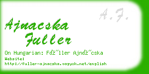 ajnacska fuller business card
